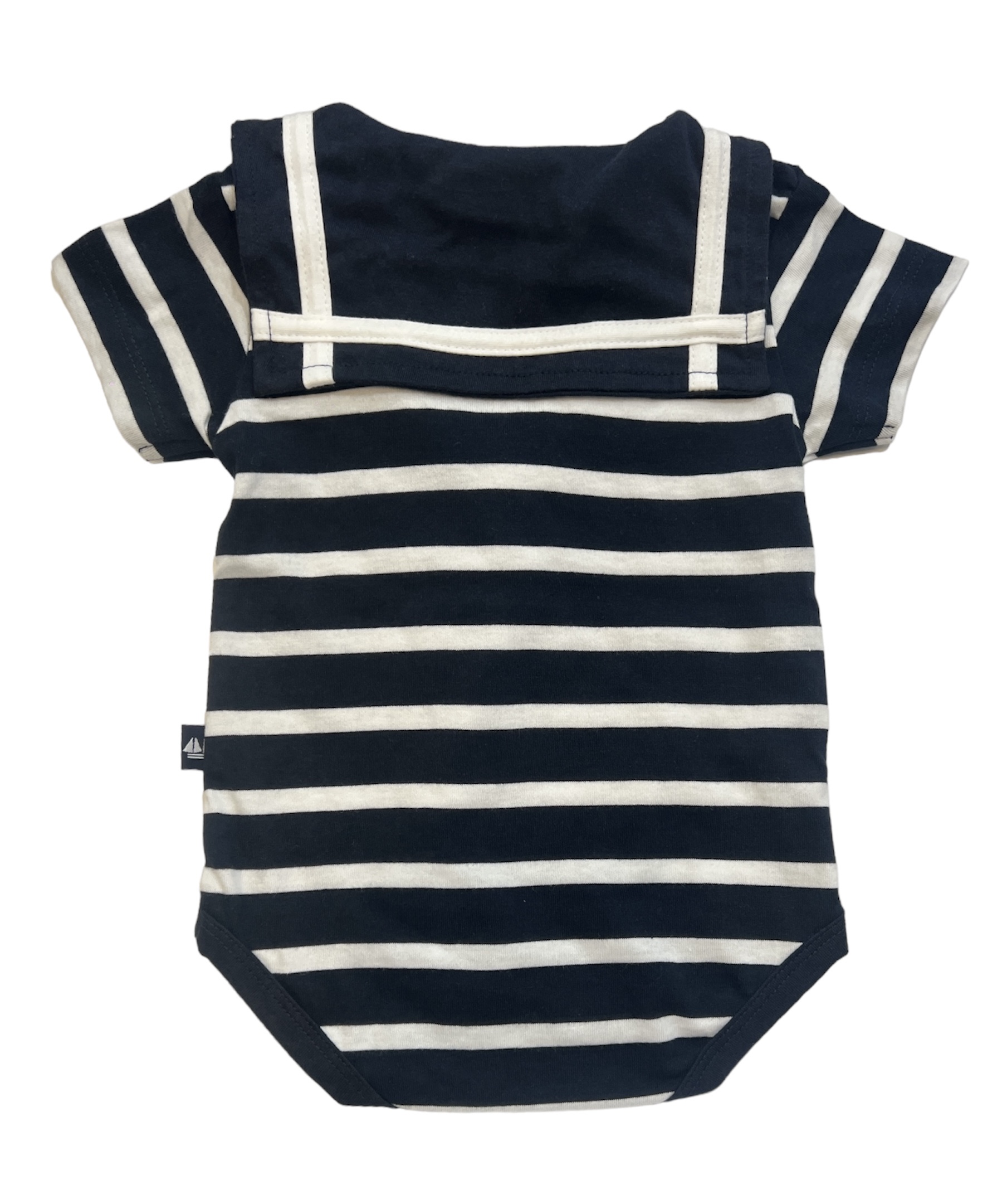 body rayé marine blanc bébé
