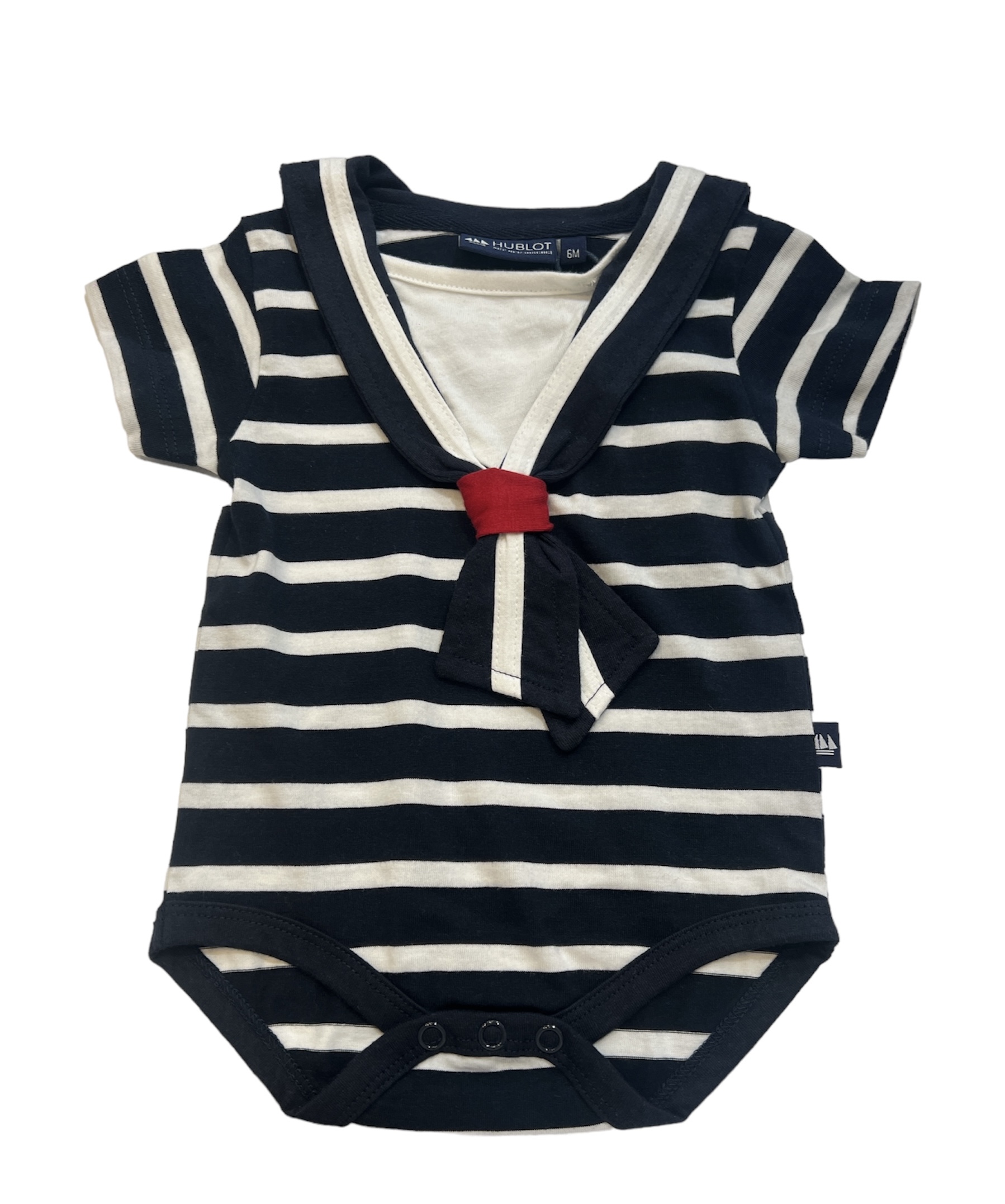 body rayé marine blanc bébé