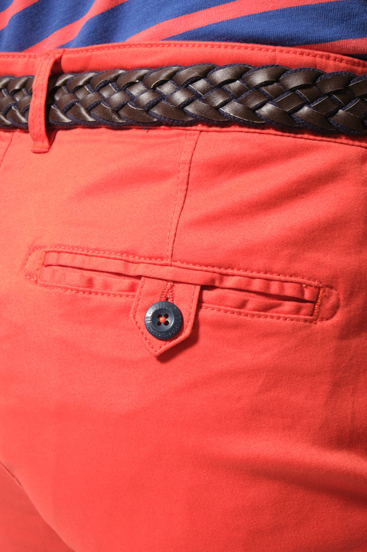bermuda avec ceinture orange pour homme