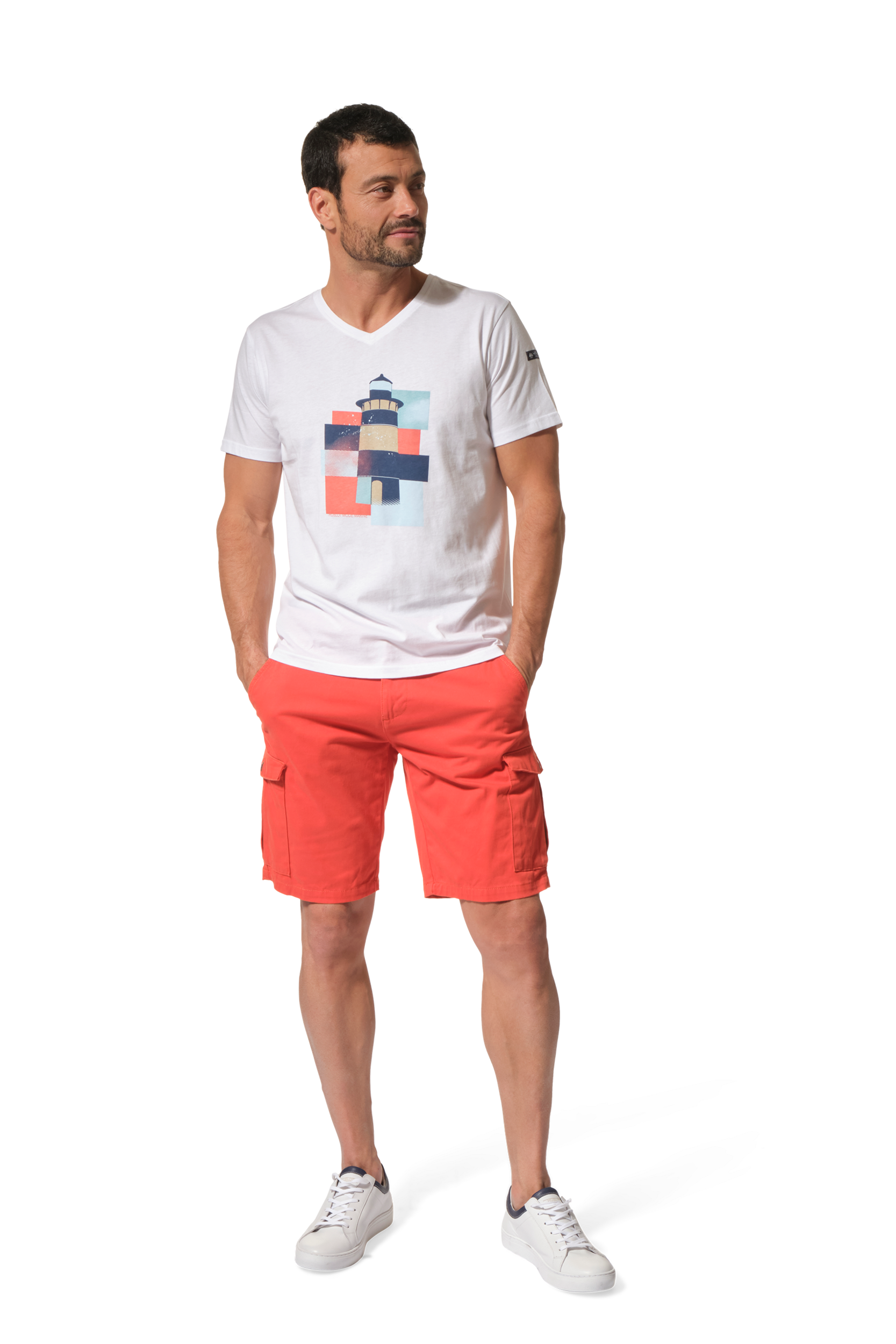 tee-shirt blanc avec imprimé pour homme
