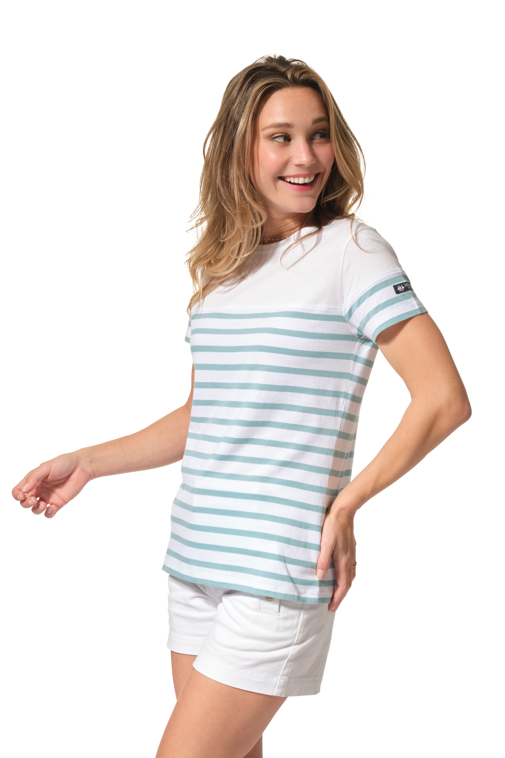 marinière blanc vert femme