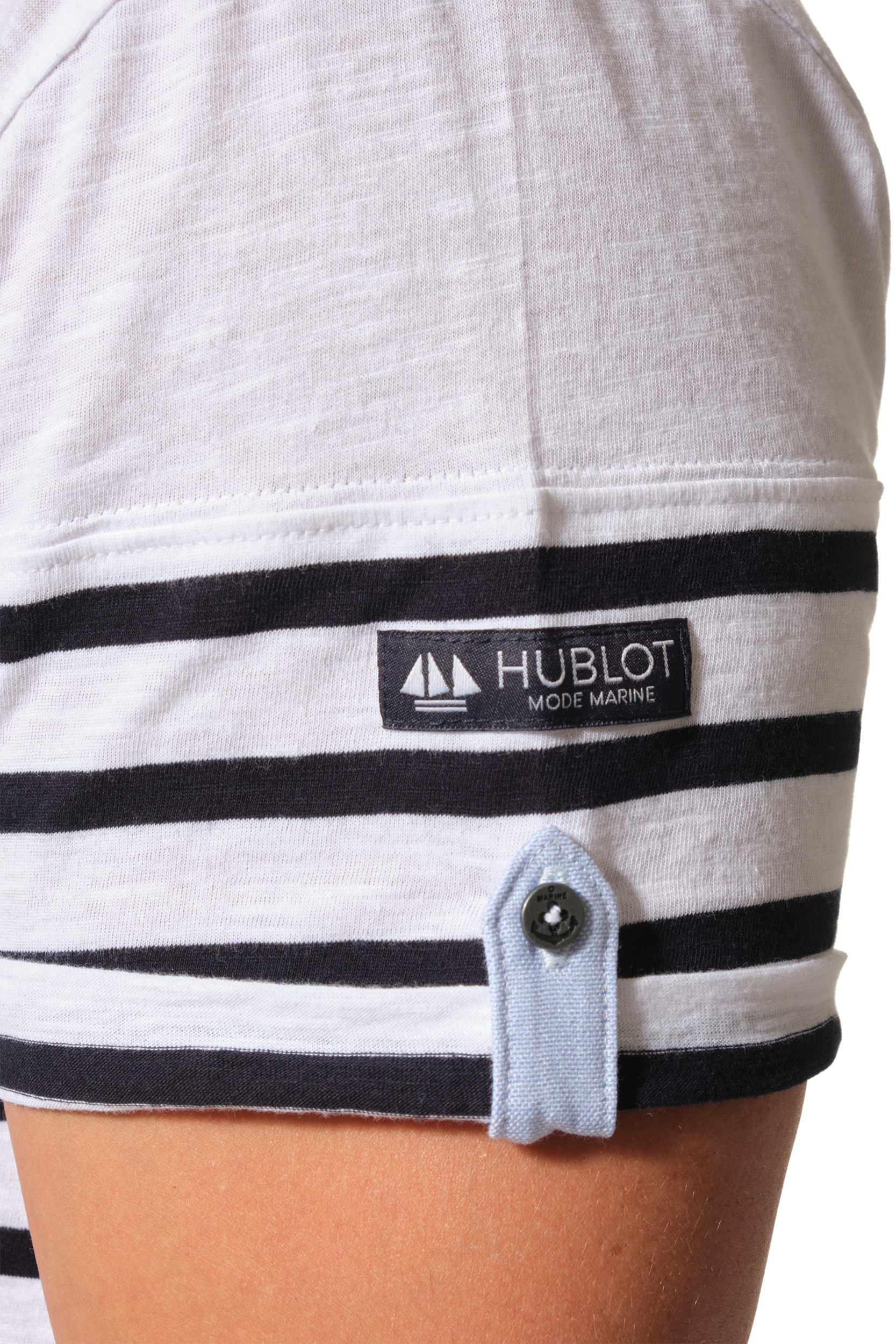 tee-shirt rayé blanc marine pour homme