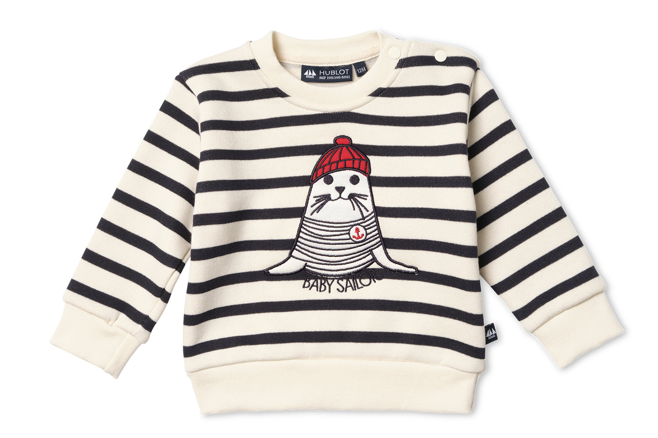 pull rayé ecru marine enfant