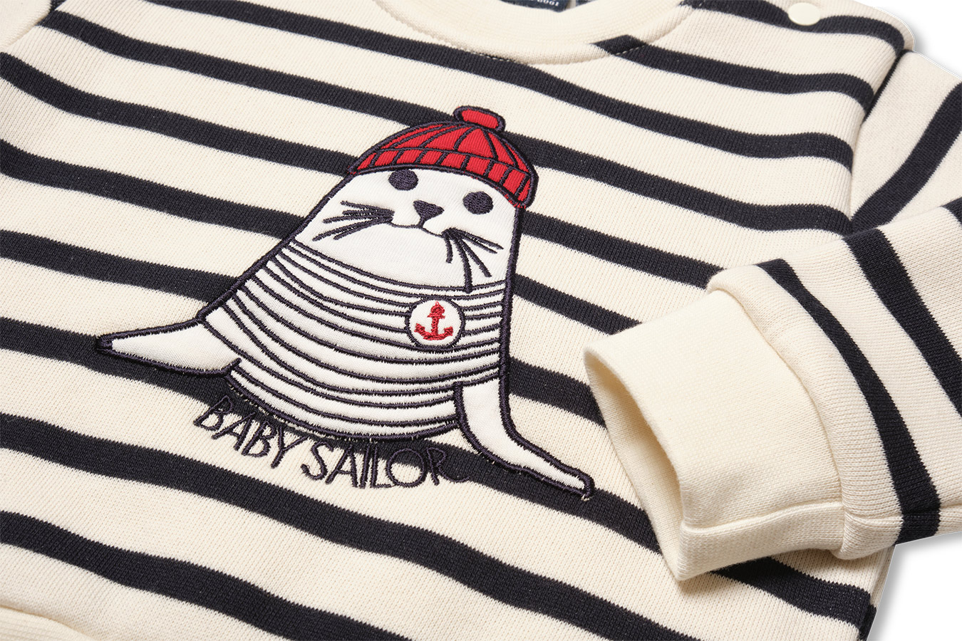 pull rayé ecru marine enfant
