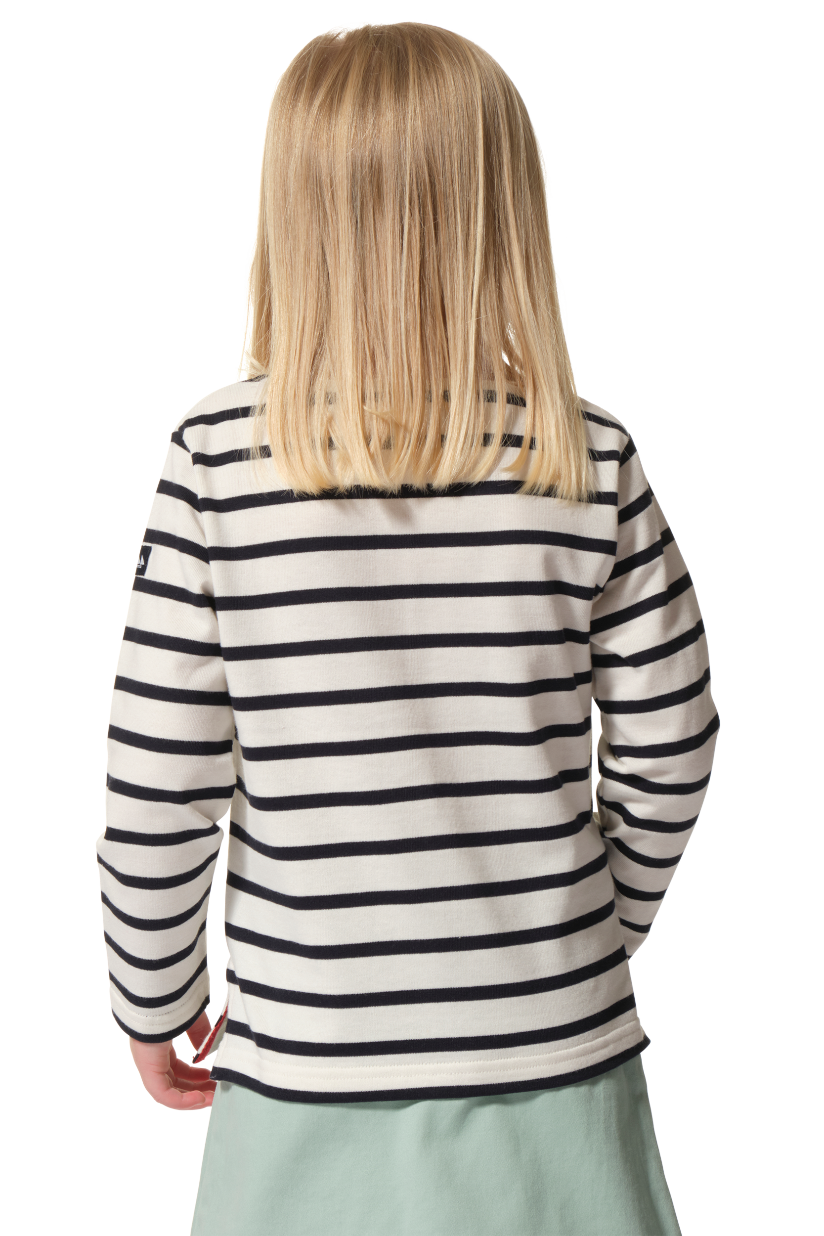 marinière ecru marine manche longue pour fille