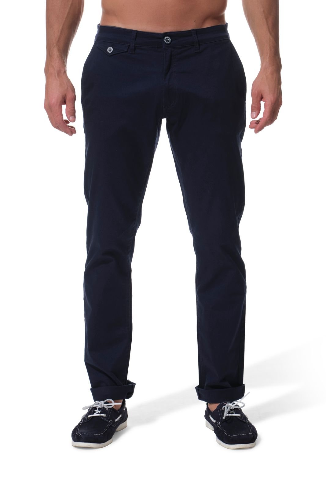 Pantalon de costume casual homme Chevron marine foncé Lelian