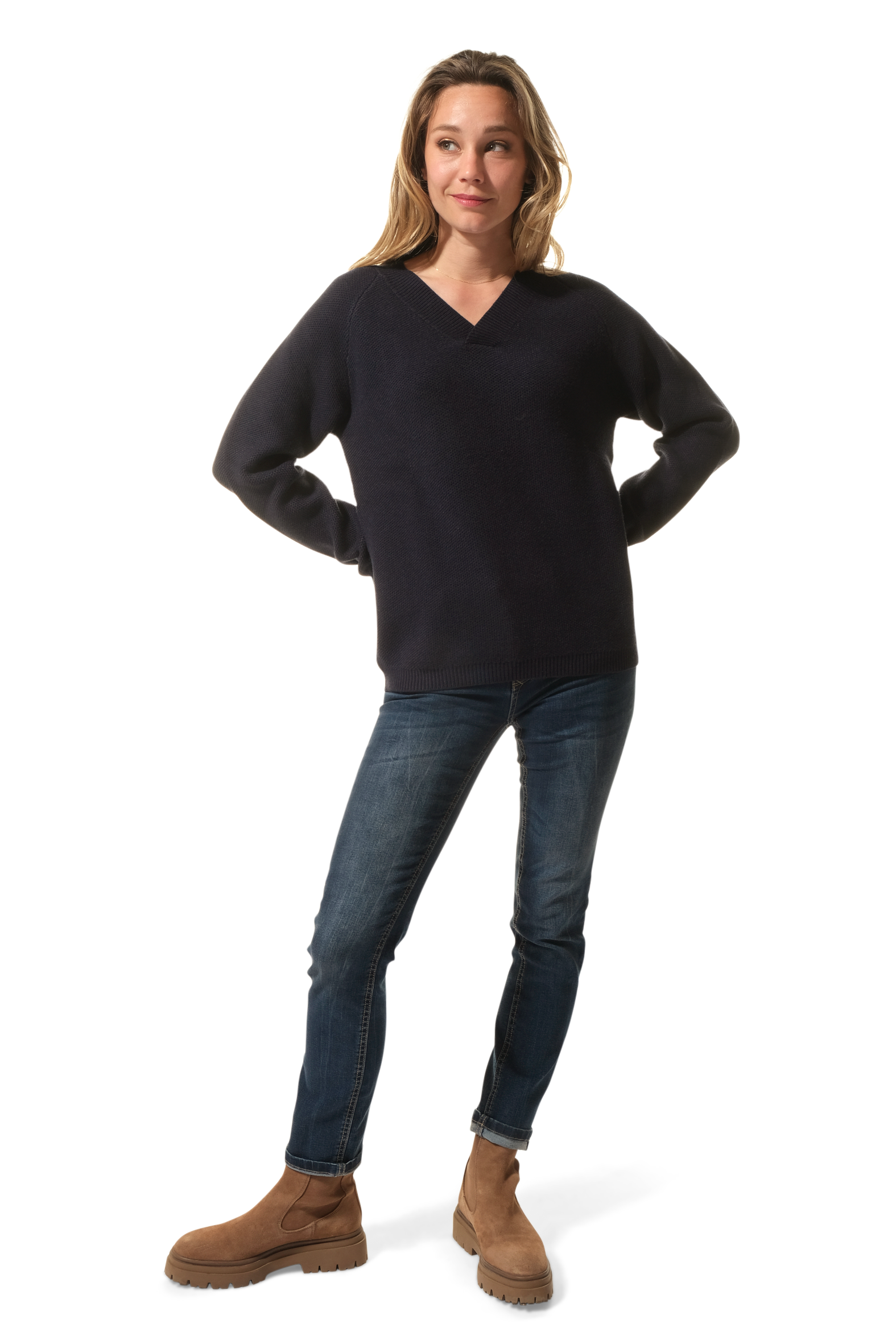 pull col v marine pour femme (1)