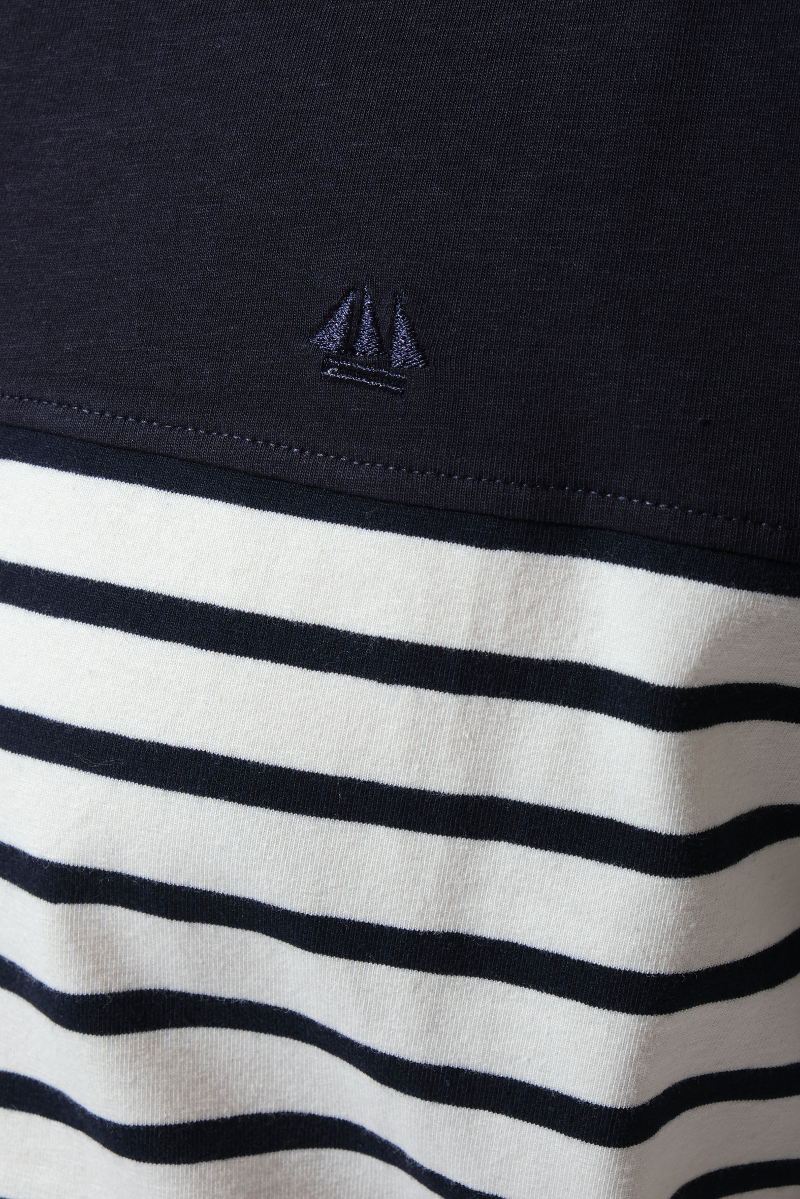 tee-shirt manche longue ecru marine pour homme