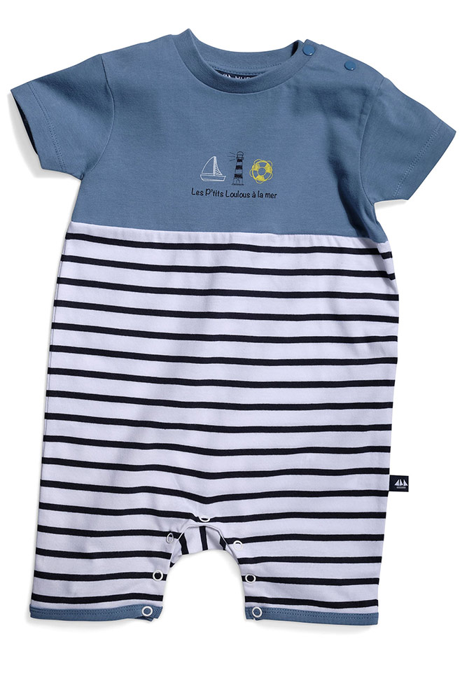 Body bleu blanc marine pour bébé garçon hublot