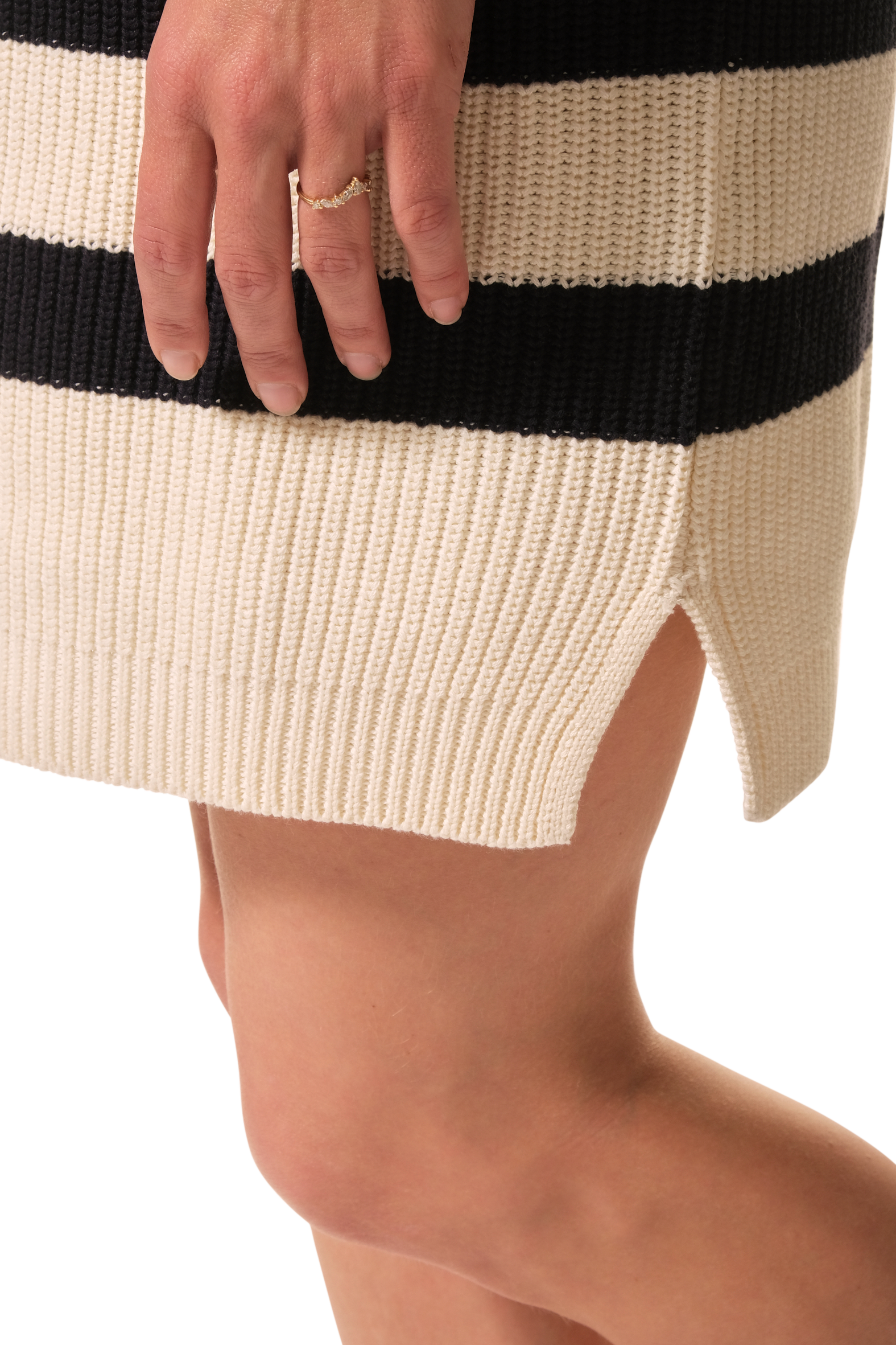 Robe pull rayé ecru marine pour femme hublot