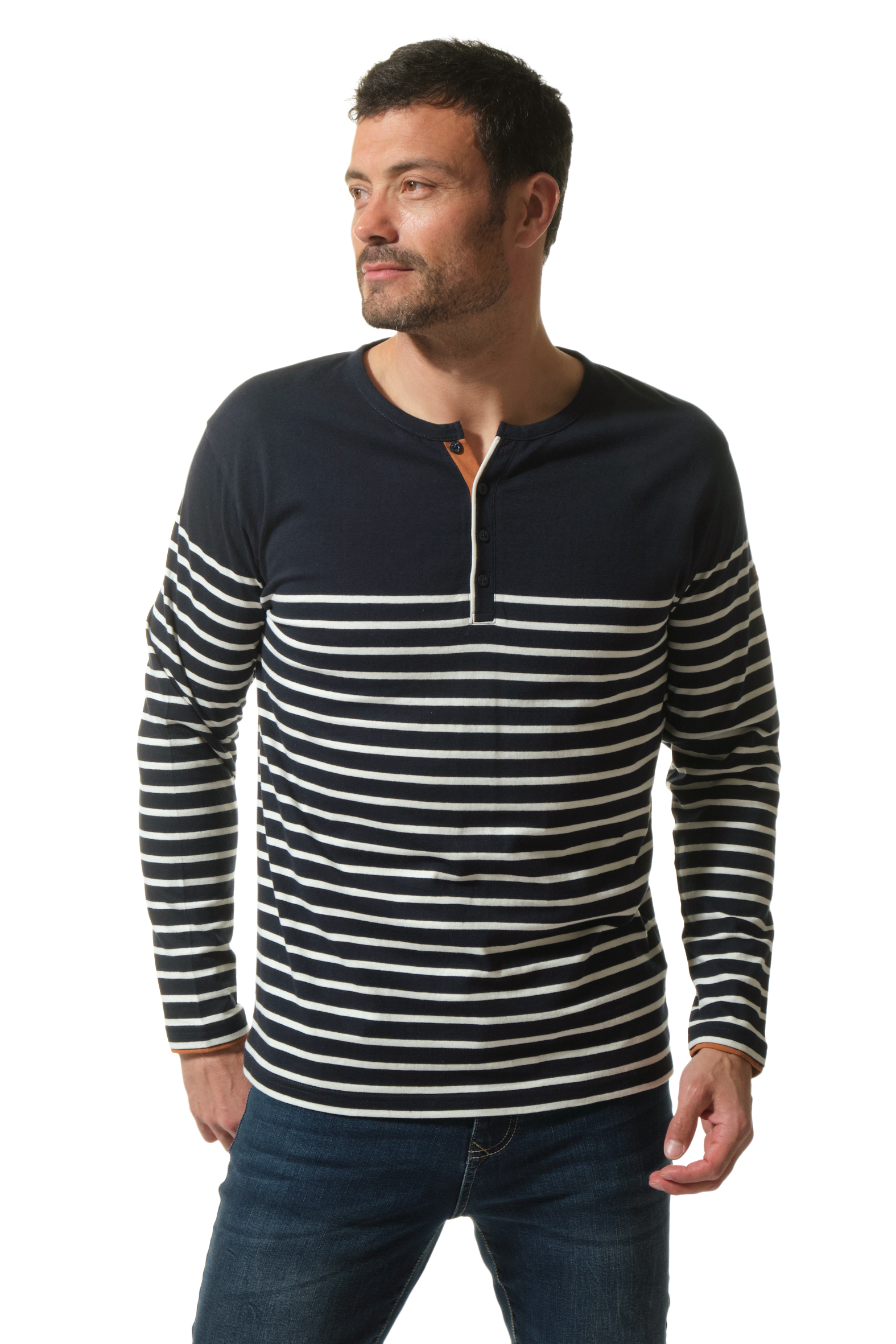 tee-shirt manches courtes, col rond. ANTOINE de la marque HUBLOT VÊTEMENTS MARINS BRETAGNE
