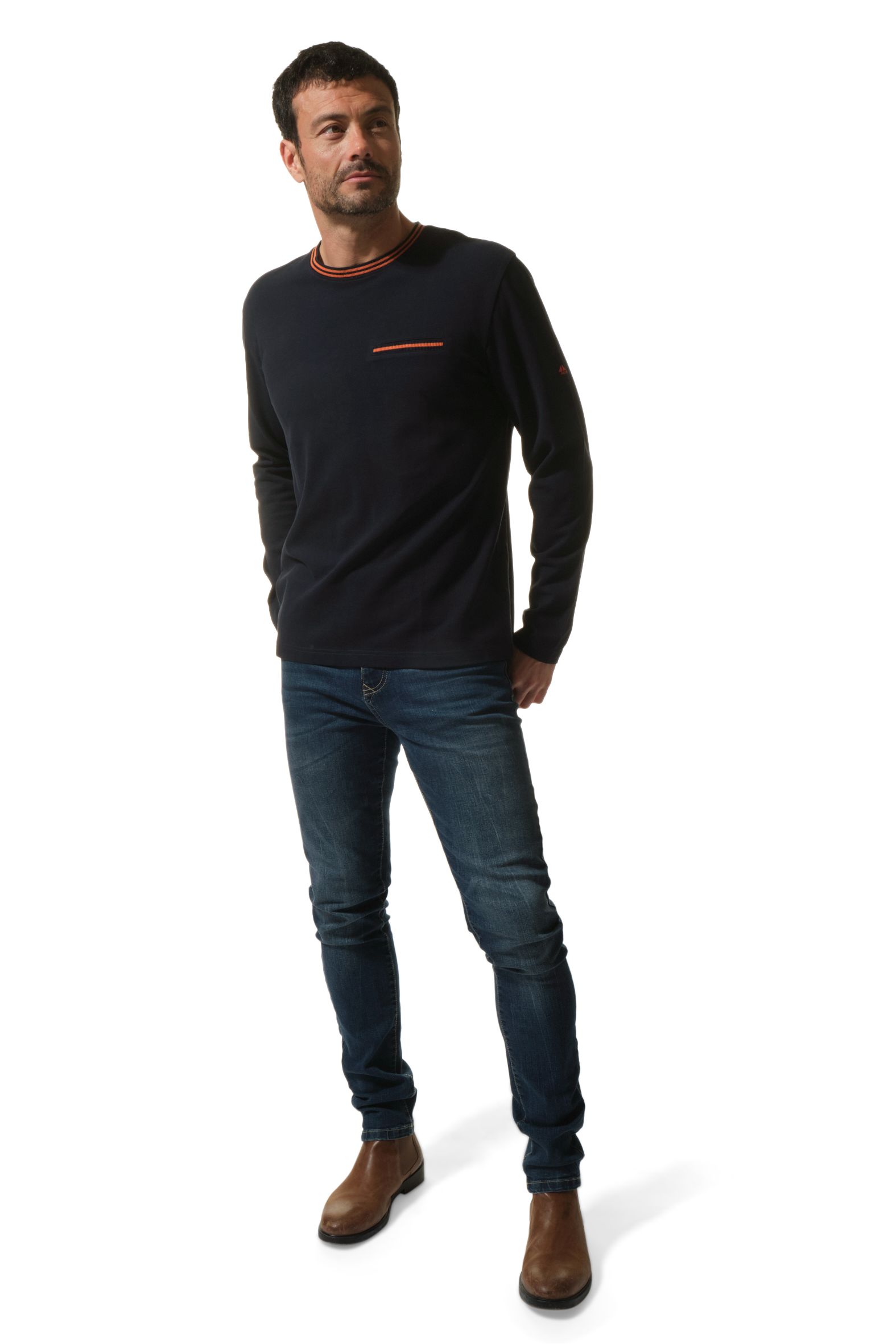 tee-shirt manche longue en marine pour homme hublot