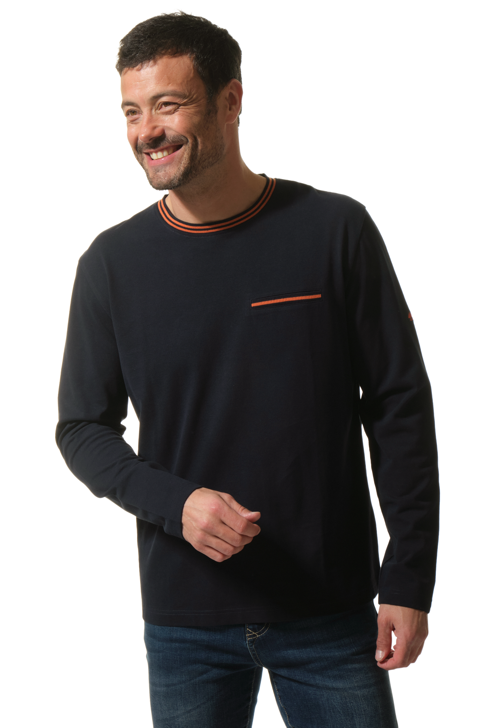 tee-shirt manche longue en marine pour homme hublot