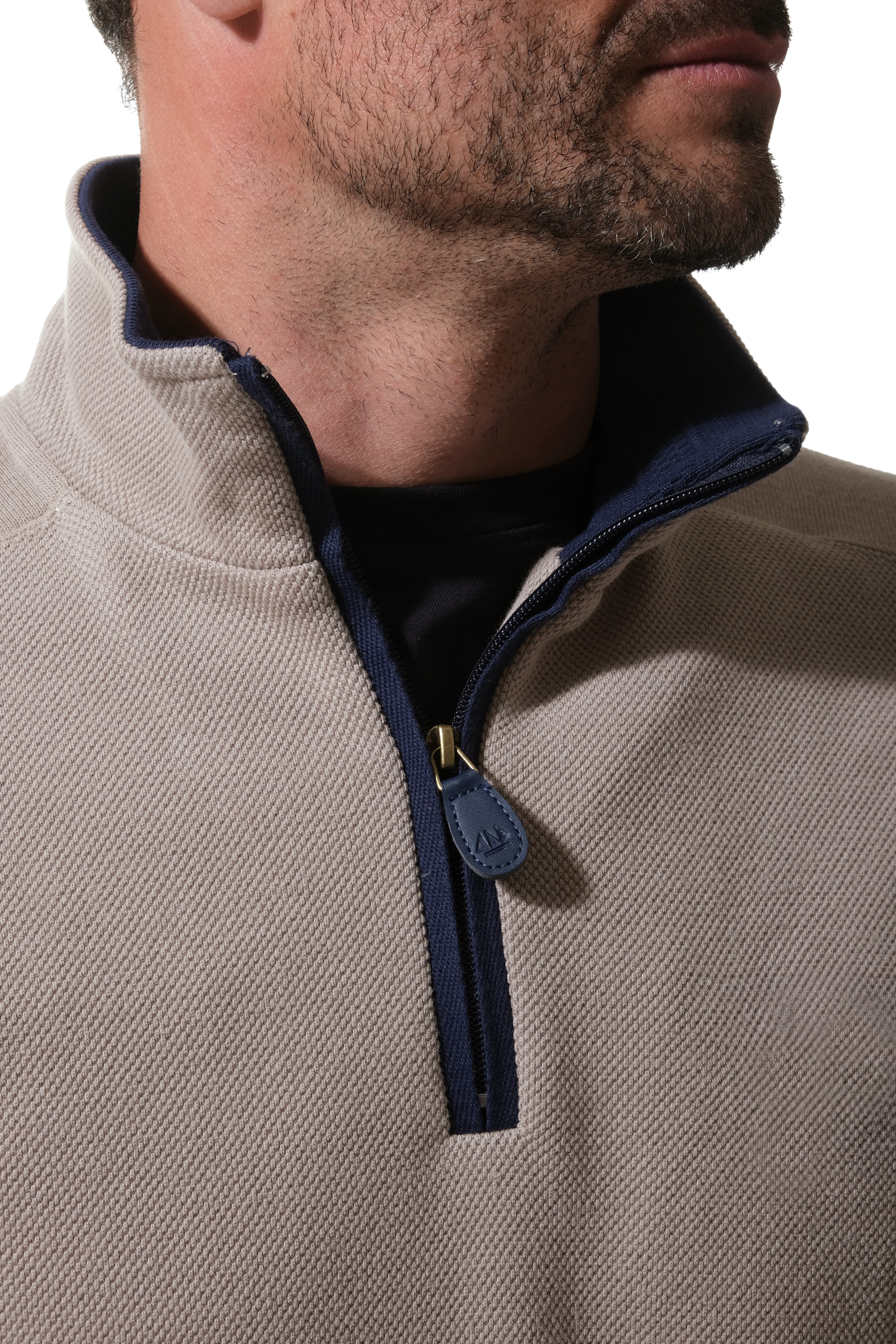 pull vol zippé en beige pour homme hublot