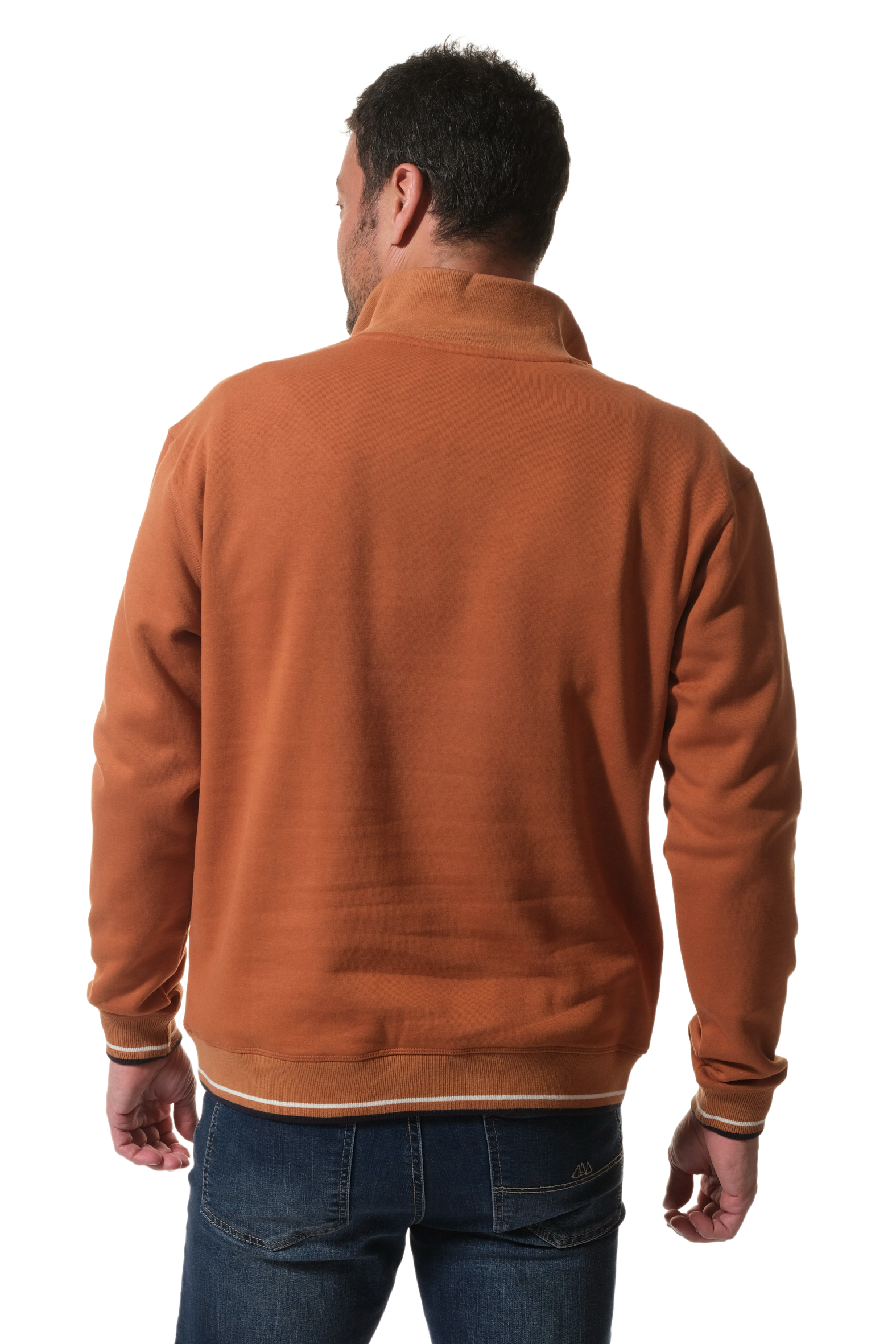 pull vol zippé en marron pour homme hublot