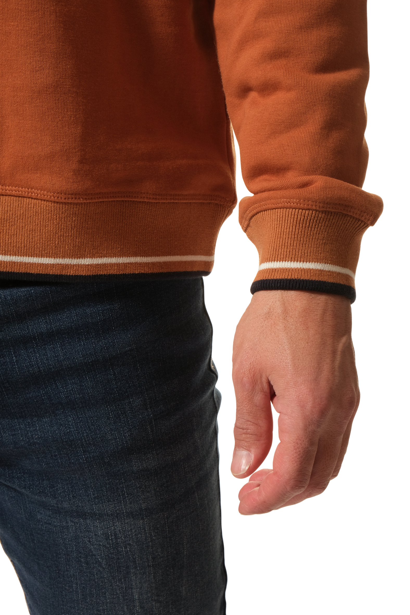 pull vol zippé en marron pour homme hublot