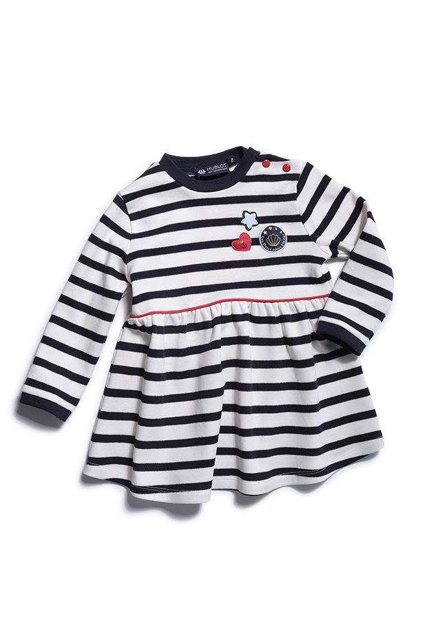 Robe bébé blanc-marine hublot