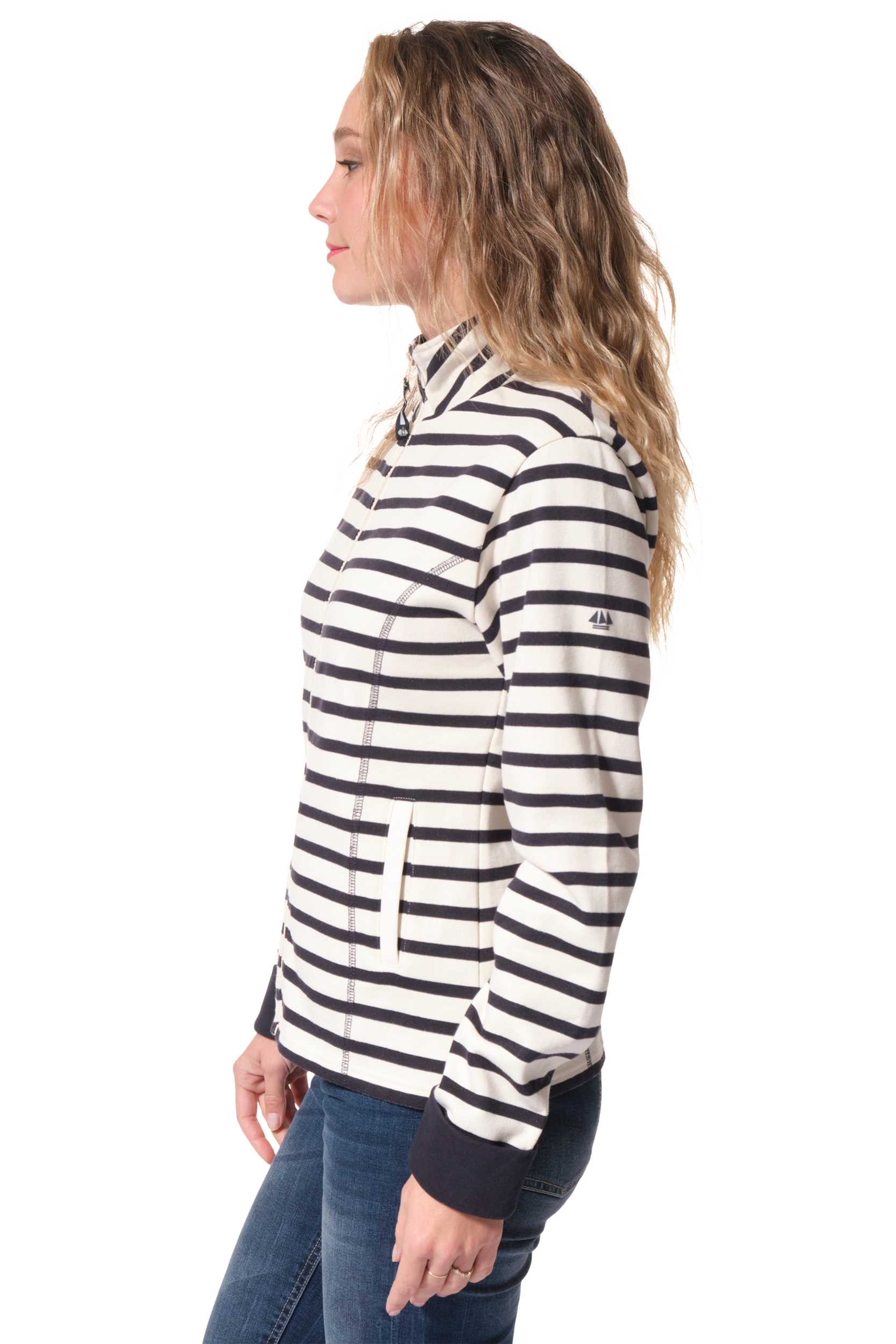 Veste rayé Ecru-Marine pour femme hublot