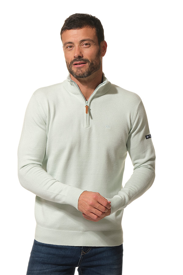 Pull Imperméable Sunderland Of Scotland – Homme – Taille M – Beige – Demi-zip – Vintage