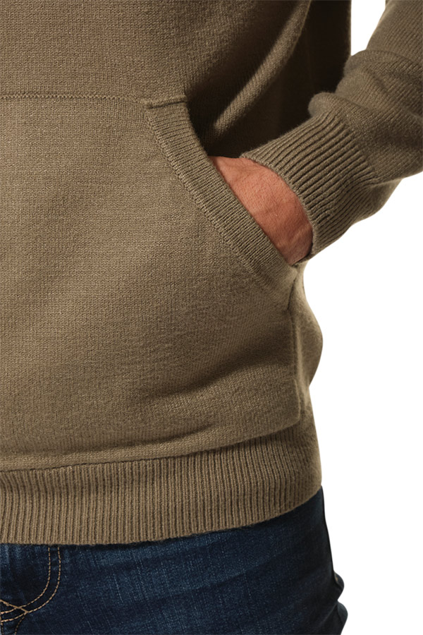 Pull à capuche kaki pour homme hublot