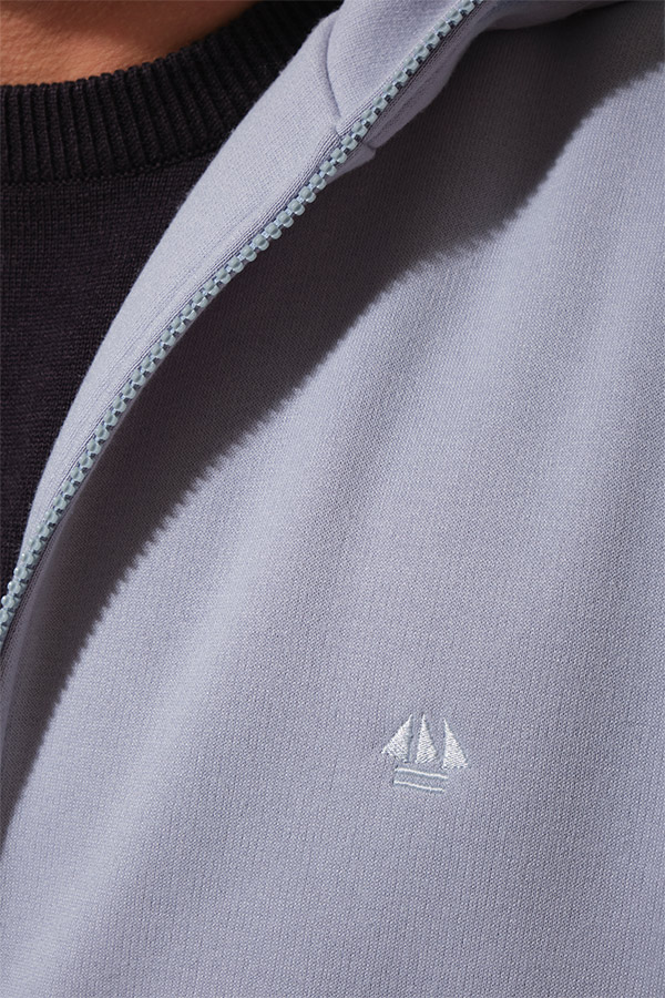 Sweat à fermeture éclaire bleu pour homme hublot