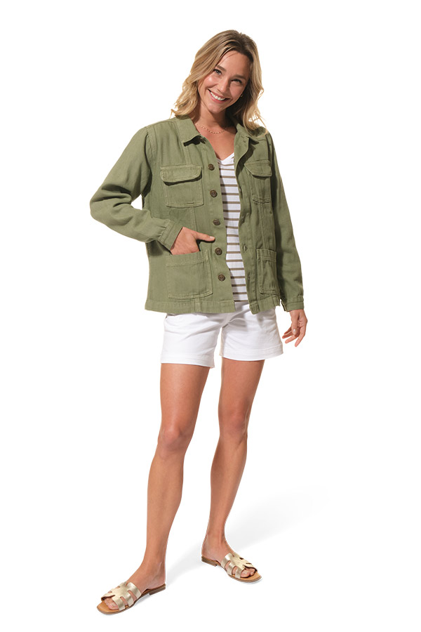 Veste kaki pour femme hublot