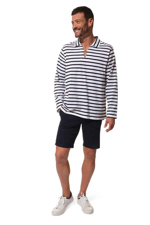 malo homme tee shirt raye blanc marine hublot mode marine