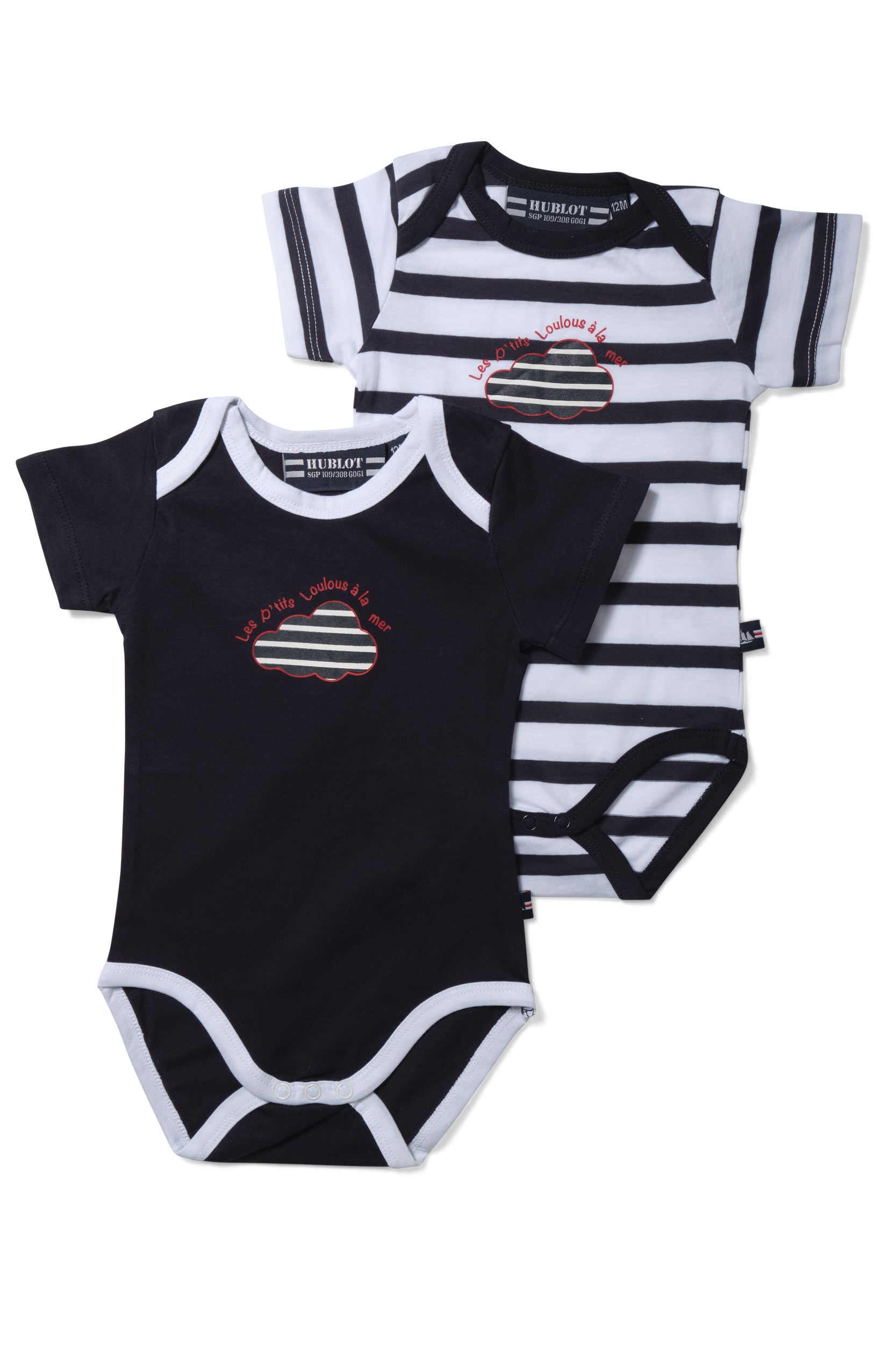 lot body bebe marine blanc