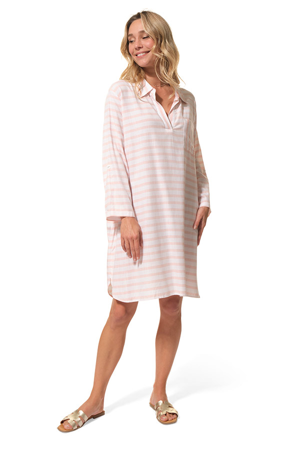 EVANNA femme robe pêche hublot mode marine