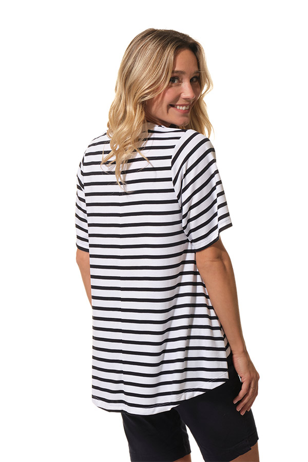EDITH femme teeshirt blanc marine hublot mode marine