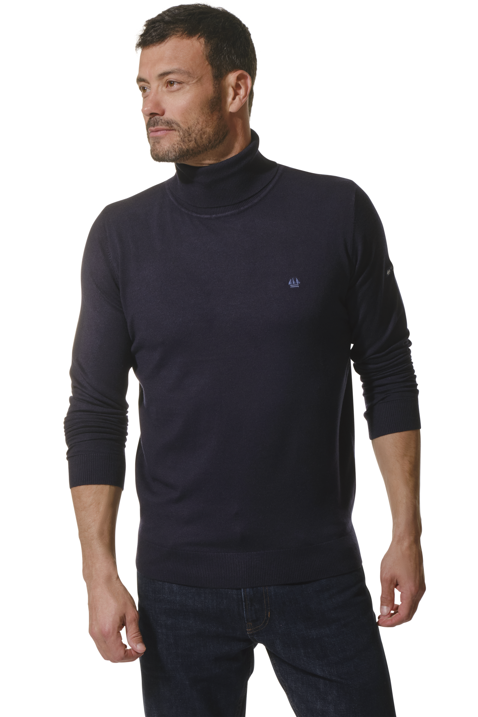 Pull Gio Goi Bleu Marine Pour Homme Avec Logo équipage - Taille S