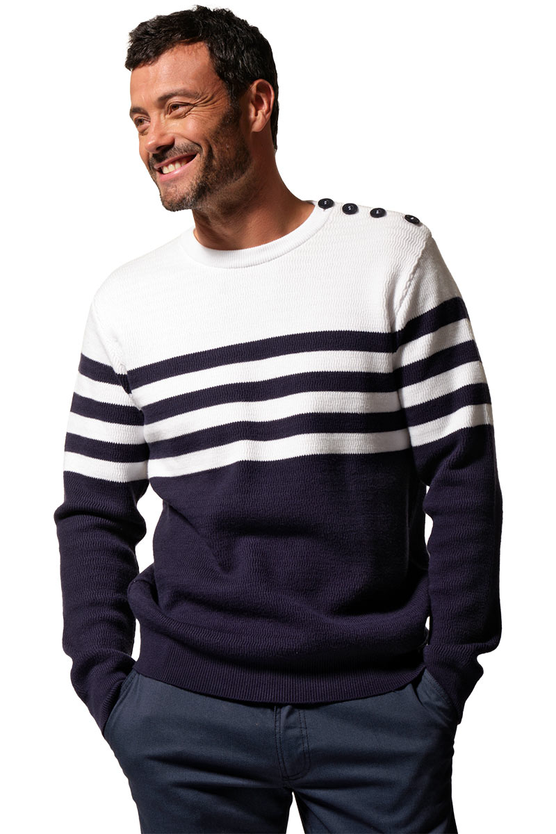tee-shirt manches courtes, col rond. ANTOINE de la marque HUBLOT VÊTEMENTS MARINS BRETAGNE