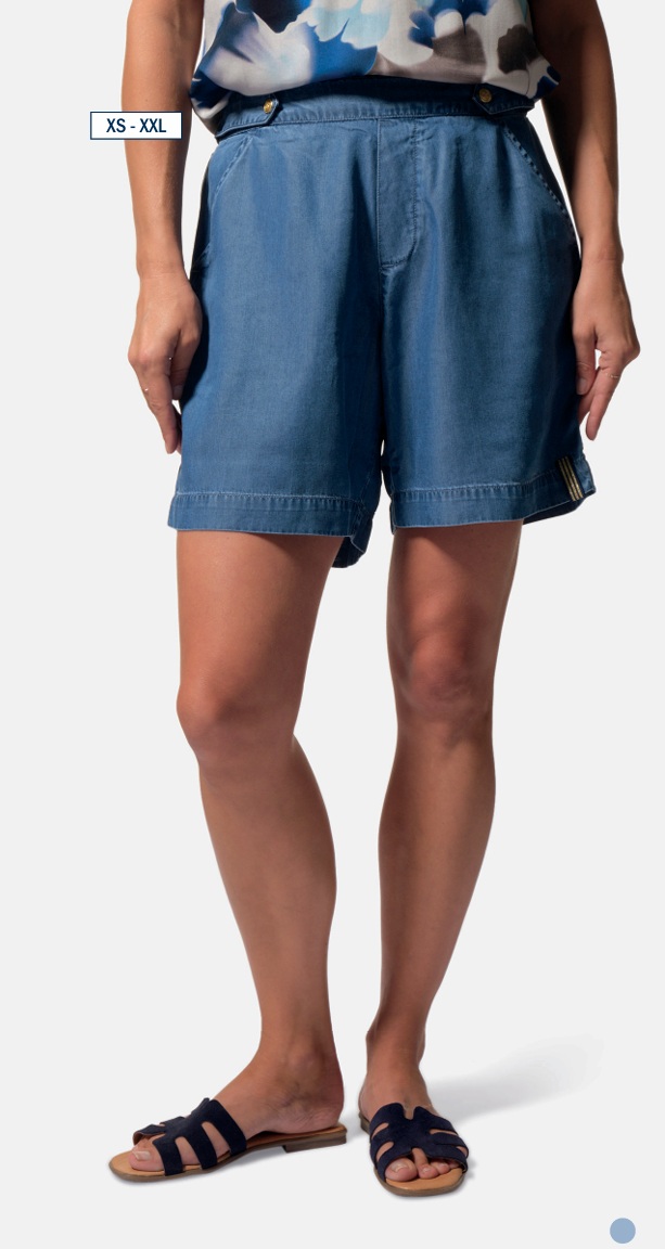 Short femme en tencel couleur jean denim clair coupe fluide EVELINE