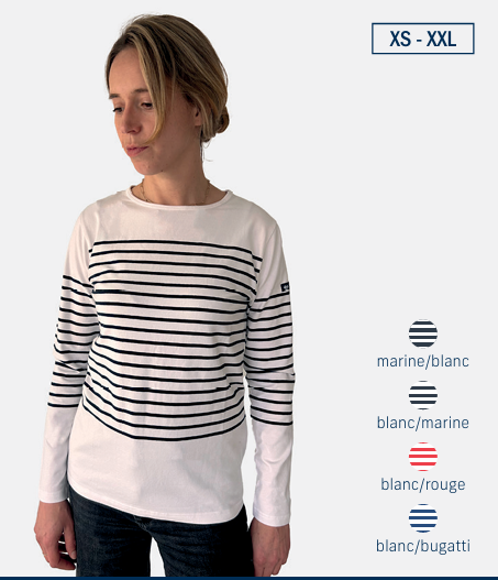 corry fitte hublot mode marine nice t shirt en coton rayures marines manches longues