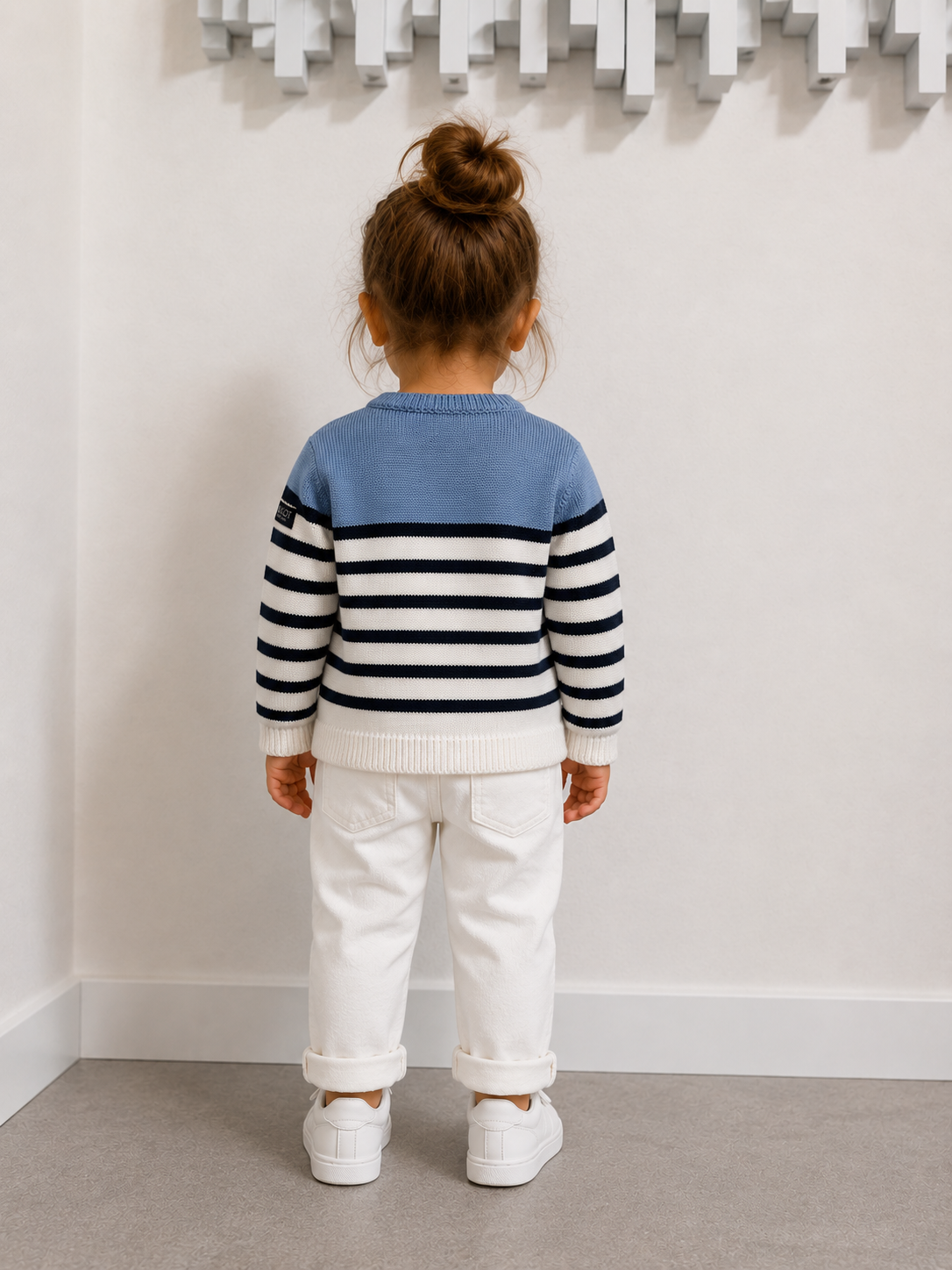 T shirt marinière / bleu fille hublot