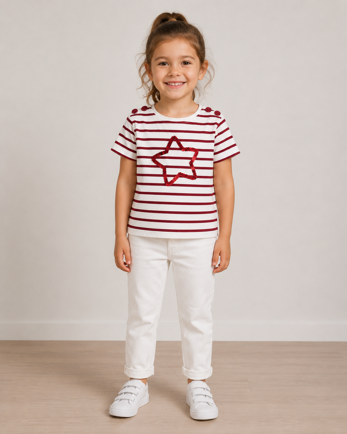 T shirt fille  hublot rouge