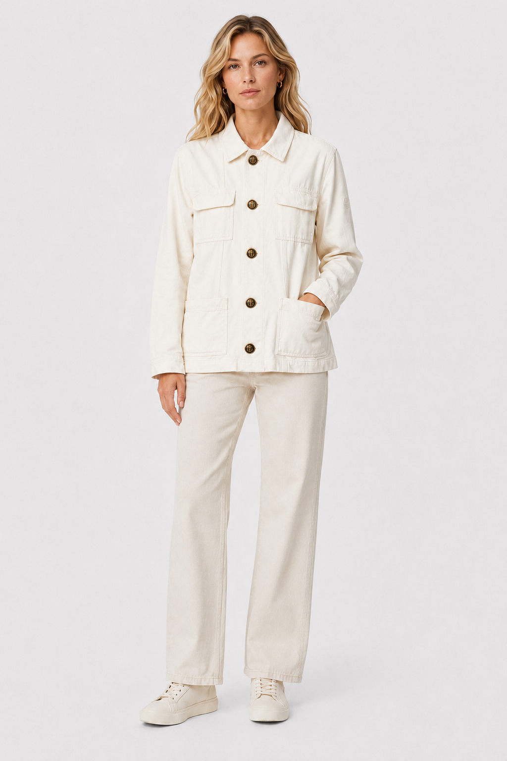 Veste blanc cassée femme hublot