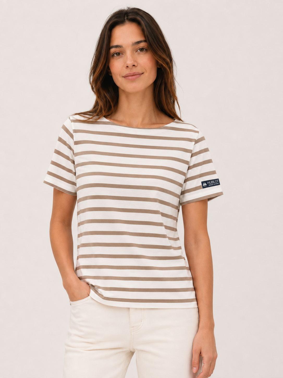 T shirt écume  blanc femme hublot