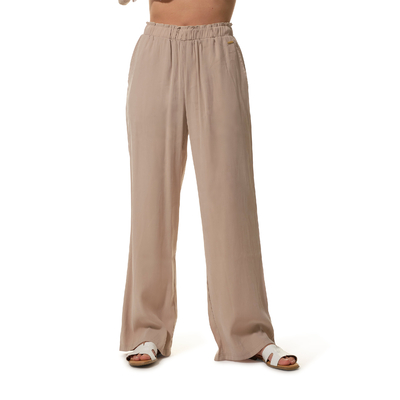 Pantalon fluide beige femme hotsell