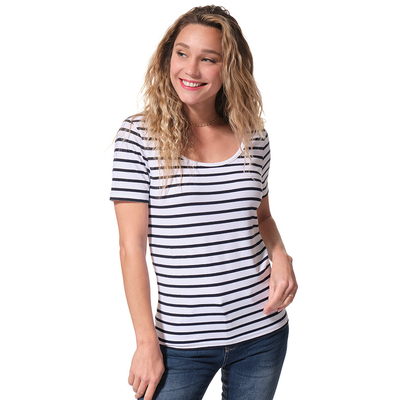 marinière manche courte blanc marine femme
