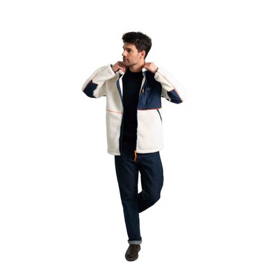 Manteau Veste Polaire chaude homme en sherpa avec col montant protecteur CLAYTON