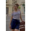 tee-shirt épaule dénudés blanc marine femme