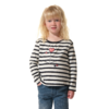 tee-shirt rayé ecru marine rose pour fille