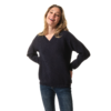 pull col v marine pour femme