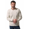 tee-shirt manche longue ecru marine pour homme