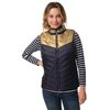 doudoune sans manche doré et marine pour femme hublot