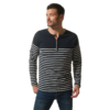 tee-shirt manche longue rayé marine beige pour homme hublot