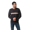 Pull Marine-Ecru-Marron homme hublot