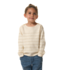 Pull rayé écume et doré fille hublot