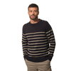 Pull rayé Marine-Kaki pour homme hublot